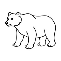 bear icon, bear line art - simple line art of bear, perfect for bear logos and icons