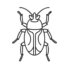beetle icon, beetle line art - simple line art of beetle, perfect for beetle logos and icons