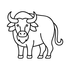 buffalo icon, buffalo line art - simple line art of buffalo, perfect for buffalo logos and icons