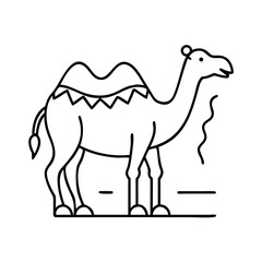 camel icon, camel line art - simple line art of camel, perfect for camel logos and icons