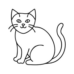 cat icon, cat line art - simple line art of cat, perfect for cat logos and icons