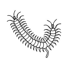 centipede icon, centipede line art - simple line art of centipede, perfect for centipede logos and icons
