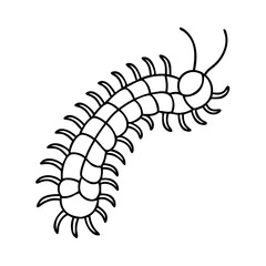 centipede icon, centipede line art - simple line art of centipede, perfect for centipede logos and icons
