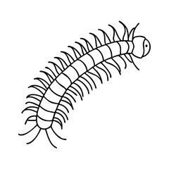 centipede icon, centipede line art - simple line art of centipede, perfect for centipede logos and icons