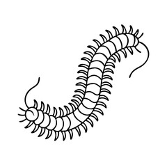 centipede icon, centipede line art - simple line art of centipede, perfect for centipede logos and icons