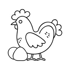 chicken icon, chicken line art - simple line art of chicken, perfect for chicken logos and icons