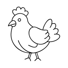 chicken hen icon, chicken hen line art - simple line art of chicken hen, perfect for chicken hen logos and icons