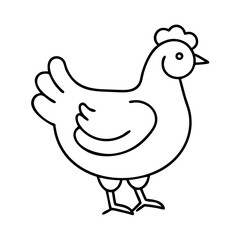 chicken hen icon, chicken hen line art - simple line art of chicken hen, perfect for chicken hen logos and icons