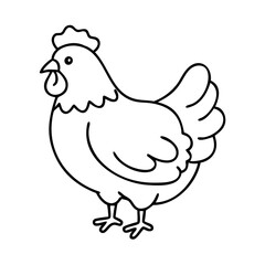 chicken hen icon, chicken hen line art - simple line art of chicken hen, perfect for chicken hen logos and icons