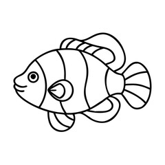 clownfish icon, clownfish line art - simple line art of clownfish, perfect for clownfish logos and icons