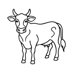 cow icon, cow line art - simple line art of cow, perfect for cow logos and icons