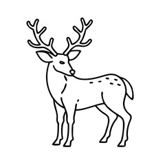 deer icon, deer line art - simple line art of deer, perfect for deer logos and icons