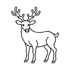 deer icon, deer line art - simple line art of deer, perfect for deer logos and icons