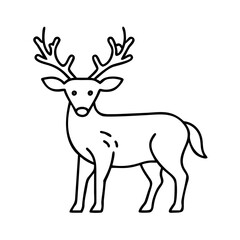 deer icon, deer line art - simple line art of deer, perfect for deer logos and icons