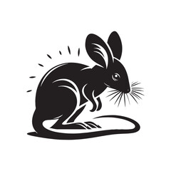Jerboa Silhouette - Minimalist Vector - Illustration of Jerboa - Jerboa Design .
