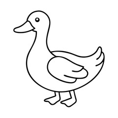 duck icon, duck line art - simple line art of duck, perfect for duck logos and icons