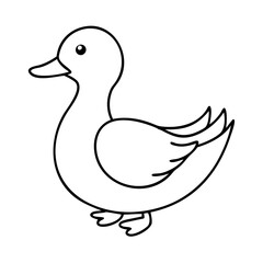 duckling icon, duckling line art - simple line art of duckling, perfect for duckling logos and icons