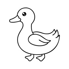 duckling icon, duckling line art - simple line art of duckling, perfect for duckling logos and icons