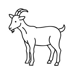 goat icon, goat line art - simple line art of goat, perfect for goat logos and icons