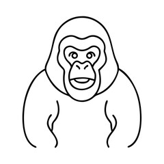 gorilla icon, gorilla line art - simple line art of gorilla, perfect for gorilla logos and icons