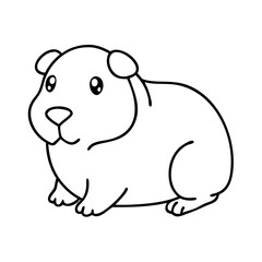 guinea pig icon, guinea pig line art - simple line art of guinea pig, perfect for guinea pig logos and icons