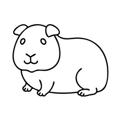 guinea pig icon, guinea pig line art - simple line art of guinea pig, perfect for guinea pig logos and icons