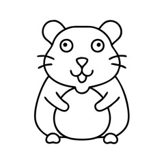 hamster icon, hamster line art - simple line art of hamster, perfect for hamster logos and icons