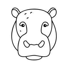 hippo icon, hippo line art - simple line art of hippo, perfect for hippo logos and icons