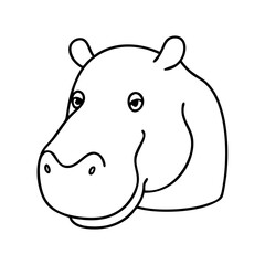 hippo icon, hippo line art - simple line art of hippo, perfect for hippo logos and icons