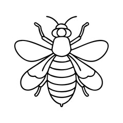 honeybee icon, honeybee line art - simple line art of honeybee, perfect for honeybee logos and icons
