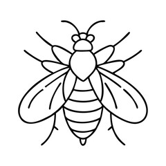 honeybee icon, honeybee line art - simple line art of honeybee, perfect for honeybee logos and icons