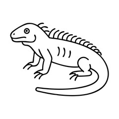 Fototapeta premium iguana icon, iguana line art - simple line art of iguana, perfect for iguana logos and icons