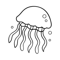 jellyfish icon, jellyfish line art - simple line art of jellyfish, perfect for jellyfish logos and icons