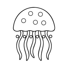jellyfish icon, jellyfish line art - simple line art of jellyfish, perfect for jellyfish logos and icons