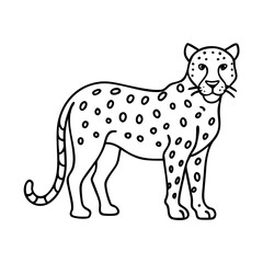 Fototapeta premium leopard icon, leopard line art - simple line art of leopard, perfect for leopard logos and icons