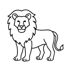 lion icon, lion line art - simple line art of lion, perfect for lion logos and icons