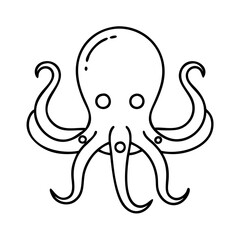 octopus icon, octopus line art - simple line art of octopus, perfect for octopus logos and icons