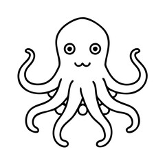 octopus icon, octopus line art - simple line art of octopus, perfect for octopus logos and icons