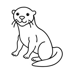 otter icon, otter line art - simple line art of otter, perfect for otter logos and icons