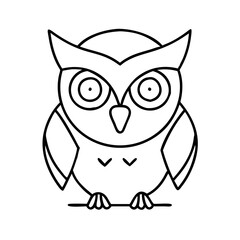 owl icon, owl line art - simple line art of owl, perfect for owl logos and icons