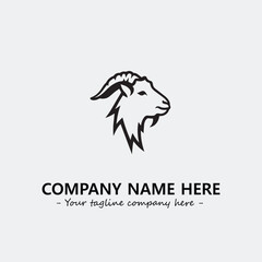 Head of goat illustration black and white for logo company vector image