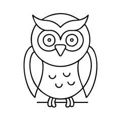 owl icon, owl line art - simple line art of owl, perfect for owl logos and icons