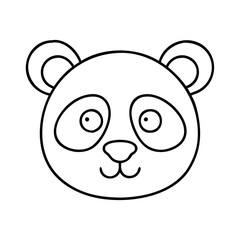 panda icon, panda line art - simple line art of panda, perfect for panda logos and icons