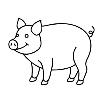 recommend clip art: pig icon, pig line art - simple line art of pig, perfect for pig logos and icons