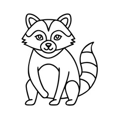 Fototapeta premium raccoon icon, raccoon line art - simple line art of raccoon, perfect for raccoon logos and icons