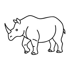 rhino icon, rhino line art - simple line art of rhino, perfect for rhino logos and icons