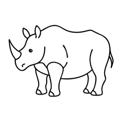 rhino icon, rhino line art - simple line art of rhino, perfect for rhino logos and icons