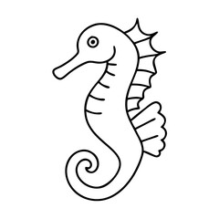 seahorse icon, seahorse line art - simple line art of seahorse, perfect for seahorse logos and icons