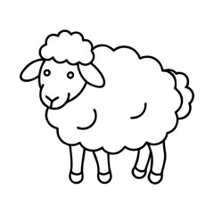 sheep icon, sheep line art - simple line art of sheep, perfect for sheep logos and icons