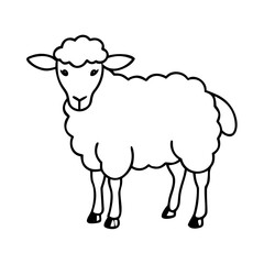 sheep icon, sheep line art - simple line art of sheep, perfect for sheep logos and icons